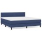 vidaXL Cama box spring con colchón tela azul 180x200 cm vidaXL Cama box spring con colchón tela azul 180x200 cm