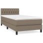 vidaXL Cama box spring con colchón tela gris taupe 100x200 cm