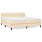 vidaXL Cama box spring con colchón tela color crema 180x200 cm vidaXL Cama box spring con colchón tela color crema 180x200 cm