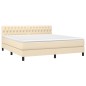 vidaXL Cama box spring con colchón tela color crema 180x200 cm vidaXL Cama box spring con colchón tela color crema 180x200 cm