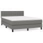 vidaXL Cama box spring con colchón tela gris oscuro 140x190 cm vidaXL Cama box spring con colchón tela gris oscuro 140x190 cm