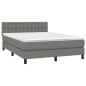 vidaXL Cama box spring con colchón tela gris oscuro 140x190 cm vidaXL Cama box spring con colchón tela gris oscuro 140x190 cm