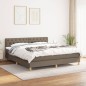 vidaXL Cama box spring con colchón tela gris taupe 160x200 cm vidaXL Cama box spring con colchón tela gris taupe 160x200 cm