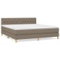 vidaXL Cama box spring con colchón tela gris taupe 160x200 cm vidaXL Cama box spring con colchón tela gris taupe 160x200 cm