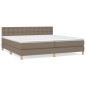 vidaXL Cama box spring con colchón tela gris taupe 200x200 cm vidaXL Cama box spring con colchón tela gris taupe 200x200 cm