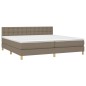 vidaXL Cama box spring con colchón tela gris taupe 200x200 cm vidaXL Cama box spring con colchón tela gris taupe 200x200 cm
