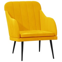 vidaXL Sillón de terciopelo amarillo 63x76x80 cm