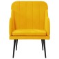 vidaXL Sillón de terciopelo amarillo 63x76x80 cm vidaXL Sillón de terciopelo amarillo 63x76x80 cm