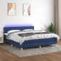 vidaXL Cama box spring con colchón y LED tela azul 180x200 cm vidaXL Cama box spring con colchón y LED tela azul 180x200 cm