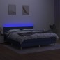 vidaXL Cama box spring con colchón y LED tela azul 180x200 cm vidaXL Cama box spring con colchón y LED tela azul 180x200 cm