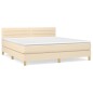vidaXL Cama box spring con colchón tela color crema 180x200 cm vidaXL Cama box spring con colchón tela color crema 180x200 cm