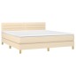 vidaXL Cama box spring con colchón tela color crema 180x200 cm vidaXL Cama box spring con colchón tela color crema 180x200 cm