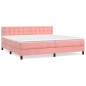 vidaXL Cama box spring con colchón terciopelo rosa 200x200 cm vidaXL Cama box spring con colchón terciopelo rosa 200x200 cm
