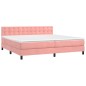 vidaXL Cama box spring con colchón terciopelo rosa 200x200 cm vidaXL Cama box spring con colchón terciopelo rosa 200x200 cm