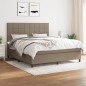 vidaXL Cama box spring con colchón tela gris taupe 180x200 cm vidaXL Cama box spring con colchón tela gris taupe 180x200 cm