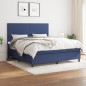 vidaXL Cama box spring con colchón tela azul 160x200 cm vidaXL Cama box spring con colchón tela azul 160x200 cm