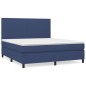 vidaXL Cama box spring con colchón tela azul 160x200 cm vidaXL Cama box spring con colchón tela azul 160x200 cm