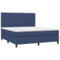 vidaXL Cama box spring con colchón tela azul 160x200 cm vidaXL Cama box spring con colchón tela azul 160x200 cm