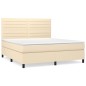 vidaXL Cama box spring con colchón tela color crema 160x200 cm vidaXL Cama box spring con colchón tela color crema 160x200 cm