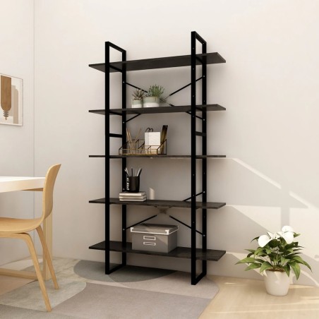 vidaXL Estantería de 5 niveles madera de pino negro 100x30x175 cm