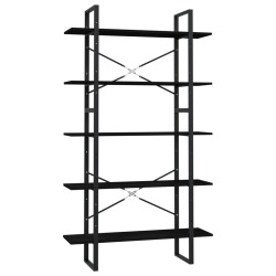 vidaXL Estantería de 5 niveles madera de pino negro 100x30x175 cm