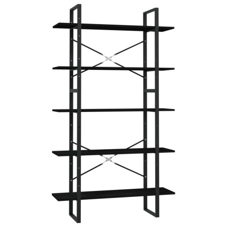 vidaXL Estantería de 5 niveles madera de pino negro 100x30x175 cm