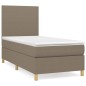 vidaXL Cama box spring con colchón tela gris taupe 100x200 cm vidaXL Cama box spring con colchón tela gris taupe 100x200 cm