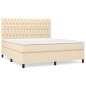 vidaXL Cama box spring con colchón tela color crema 180x200 cm vidaXL Cama box spring con colchón tela color crema 180x200 cm