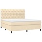 vidaXL Cama box spring con colchón tela color crema 180x200 cm vidaXL Cama box spring con colchón tela color crema 180x200 cm