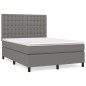 vidaXL Cama box spring con colchón tela gris oscuro 140x190 cm vidaXL Cama box spring con colchón tela gris oscuro 140x190 cm