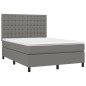 vidaXL Cama box spring con colchón tela gris oscuro 140x190 cm vidaXL Cama box spring con colchón tela gris oscuro 140x190 cm