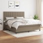 vidaXL Cama box spring con colchón tela gris taupe 180x200 cm vidaXL Cama box spring con colchón tela gris taupe 180x200 cm