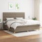 vidaXL Cama box spring con colchón tela gris taupe 200x200 cm