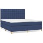 vidaXL Cama box spring con colchón tela azul 180x200 cm vidaXL Cama box spring con colchón tela azul 180x200 cm