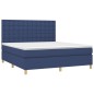 vidaXL Cama box spring con colchón tela azul 180x200 cm vidaXL Cama box spring con colchón tela azul 180x200 cm