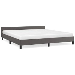 vidaXL Estructura de cama con cabecero cuero sintético gris 160x200cm
