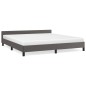 vidaXL Estructura de cama con cabecero cuero sintético gris 160x200cm vidaXL Estructura de cama con cabecero cuero sintético gris 160x200cm