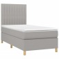 vidaXL Cama box spring con colchón tela gris claro 100x200 cm vidaXL Cama box spring con colchón tela gris claro 100x200 cm