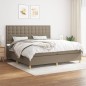 vidaXL Cama box spring con colchón tela gris taupe 200x200 cm vidaXL Cama box spring con colchón tela gris taupe 200x200 cm