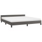 vidaXL Estructura de cama con cabecero cuero sintético gris 160x200cm vidaXL Estructura de cama con cabecero cuero sintético gris 160x200cm