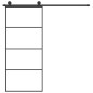 vidaXL Puerta corredera con set herrajes vidrio ESG aluminio 90x205 cm vidaXL Puerta corredera con set herrajes vidrio ESG aluminio 90x205 cm