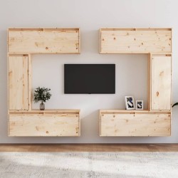 vidaXL Muebles para TV 6 piezas madera maciza de pino