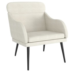 vidaXL Sillón de terciopelo color crema 63x76x80 cm