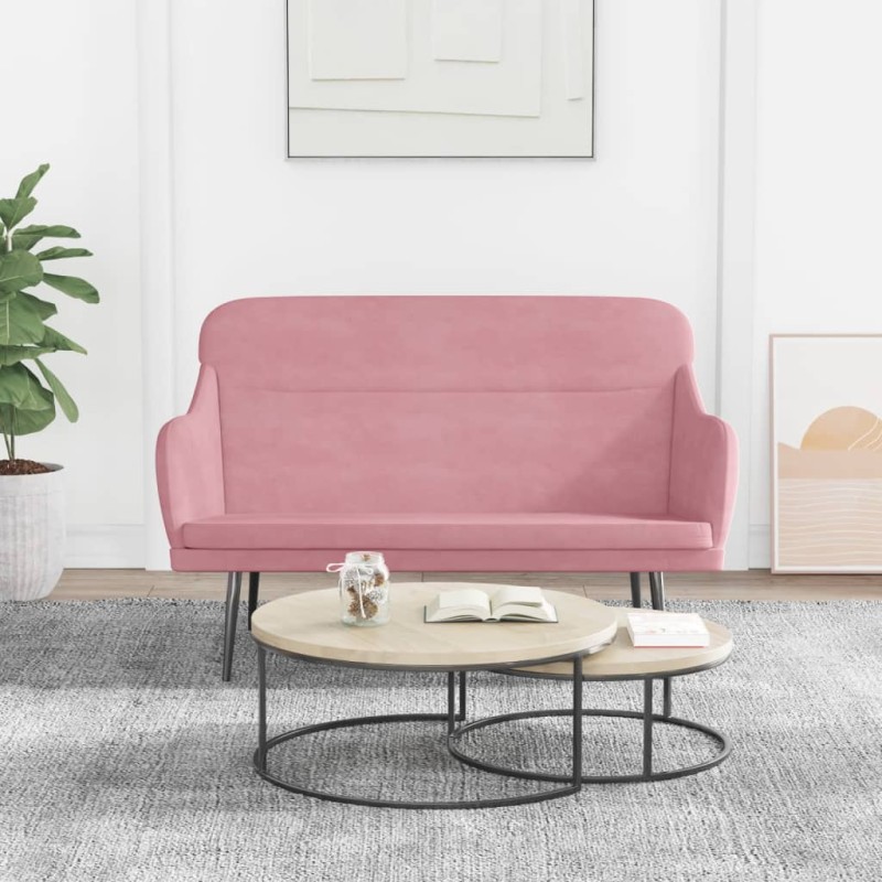 vidaXL Banco de terciopelo rosa 110x76x80 cm vidaXL Banco de terciopelo rosa 110x76x80 cm