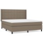 vidaXL Cama box spring con colchón tela gris taupe 180x200 cm vidaXL Cama box spring con colchón tela gris taupe 180x200 cm