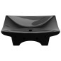 vidaXL Lavabo rectangular cerámica orificio de grifo y desagüe negro vidaXL Lavabo rectangular cerámica orificio de grifo y desagüe negro