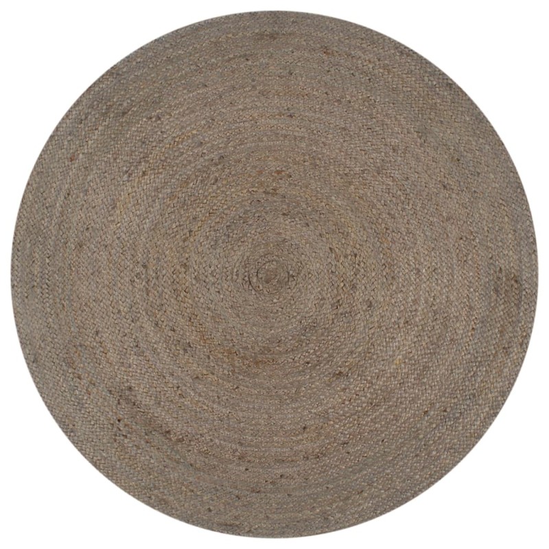 vidaXL Alfombra de yute tejida a mano redonda gris 120 cm vidaXL Alfombra de yute tejida a mano redonda gris 120 cm