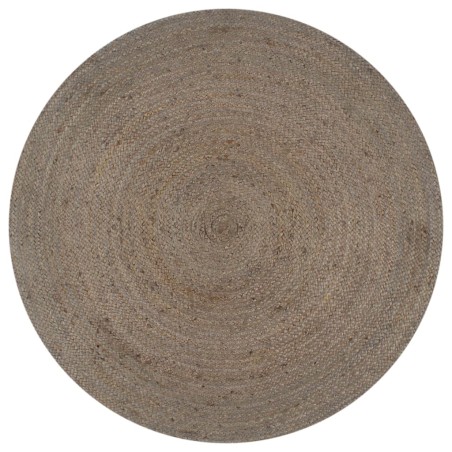  vidaXL Alfombra de yute tejida a mano redonda gris 120 cm