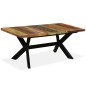 vidaXL Mesa de comedor madera maciza reciclada y acero cruzado 180 cm