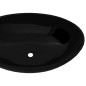 vidaXL Lavabo ovalado de cerámica negro 40x33 cm vidaXL Lavabo ovalado de cerámica negro 40x33 cm